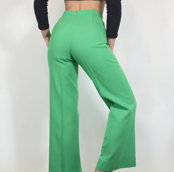 Vintage 70s Style Green High Waisted Dress Pants Sofia Nova Vintage Vintage 70s Style Green High Waisted Dress Pants Sofia Nova Vintage