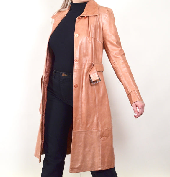Masterpelle Beige Vintage Leather Trench Coat – Sofia Nova Vintage