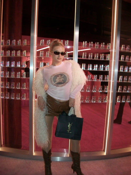 Vita Vintage Printed Mesh Top