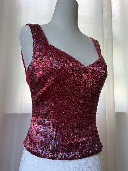 Red Sequin Mermaid Tank