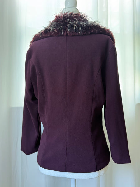 Purple Fur Collared Jacket