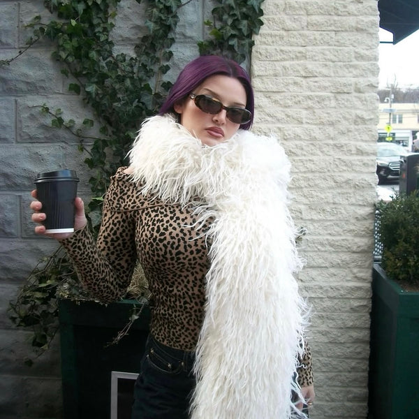 EDIKTED Cheetah Print Off The Shoulder Sweater