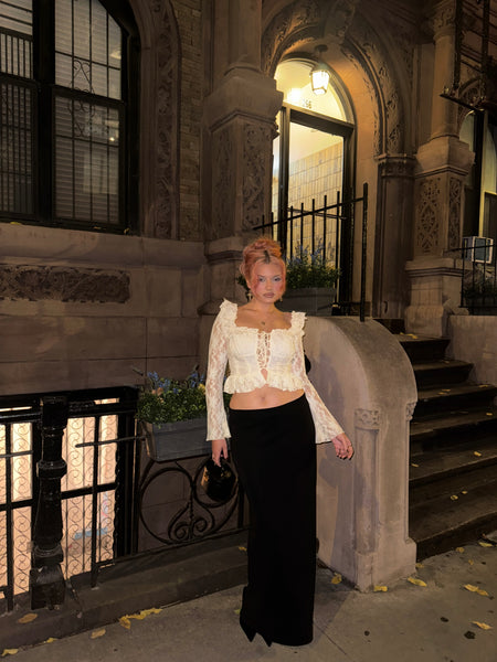 Beige Lacemade Long Sleeve Top 'French Beauty'