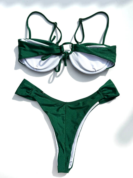 Green Two Piece Brazilian Style Bikini