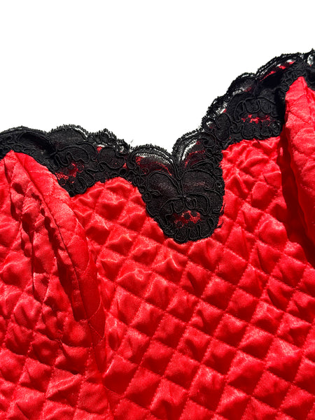 Red Satin Lace Pillow Bustier