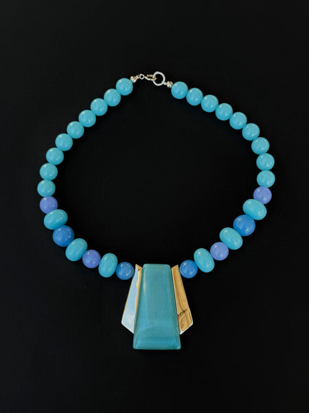 Blue Beaded Vintage Necklace