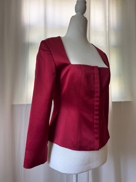 Red Satin Vintage Top