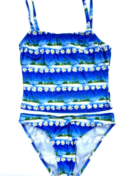 90’s Beachy Two Piece Velvet Tankini Bikini