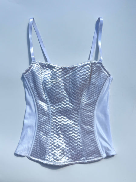 White Satin Pillow Talk Vintage Bustier