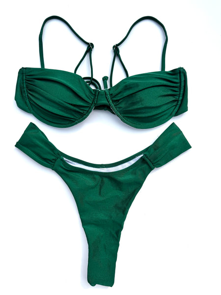 Green Two Piece Brazilian Style Bikini