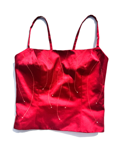 90s Red Satin Tank