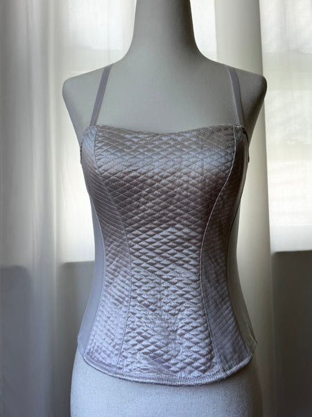White Satin Pillow Talk Vintage Bustier