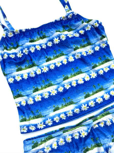 90’s Beachy Two Piece Velvet Tankini Bikini