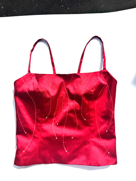 90s Red Satin Tank