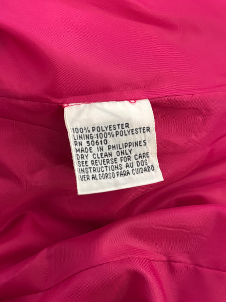 Hot Pink Short Sleeve Vintage Blazer Style Top