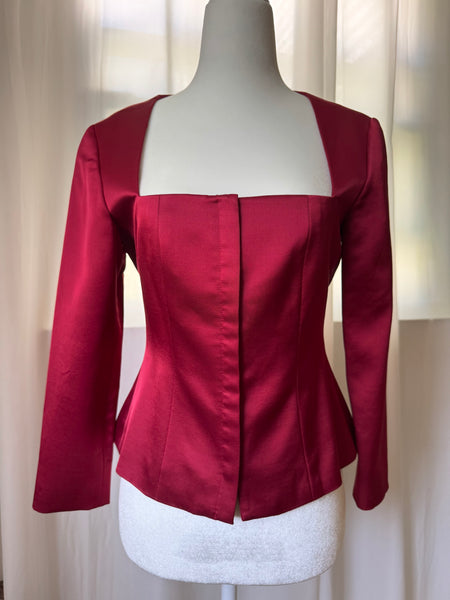 Red Satin Vintage Top