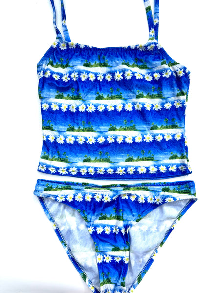 90’s Beachy Two Piece Velvet Tankini Bikini