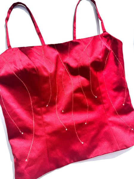 90s Red Satin Tank