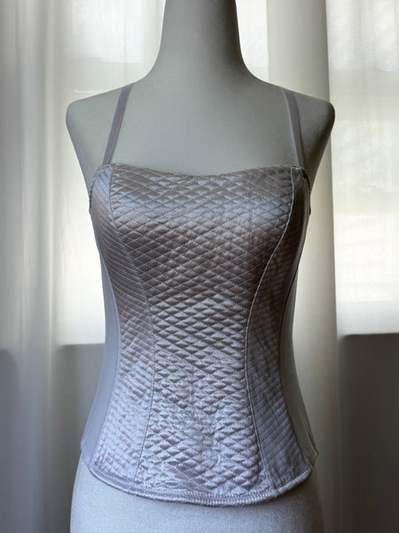 White Satin Pillow Talk Vintage Bustier