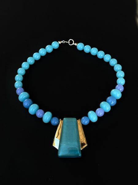 Blue Beaded Vintage Necklace