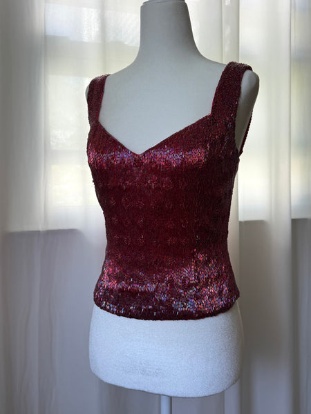 Red Sequin Mermaid Tank