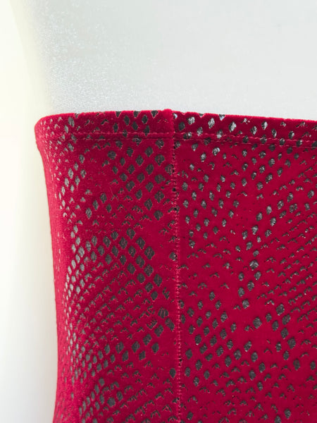 Velvet Shiny Snakeskin Print Tube Top