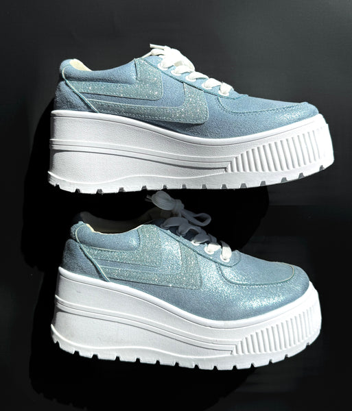 Glitter Baby Blue Spice Girls Platform Sneakers