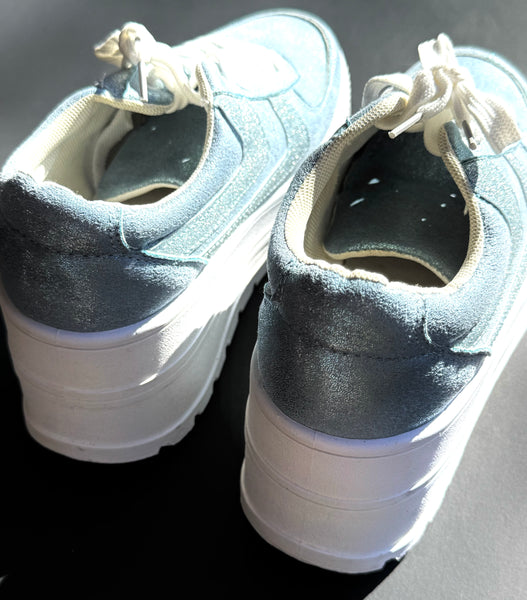 Glitter Baby Blue Spice Girls Platform Sneakers