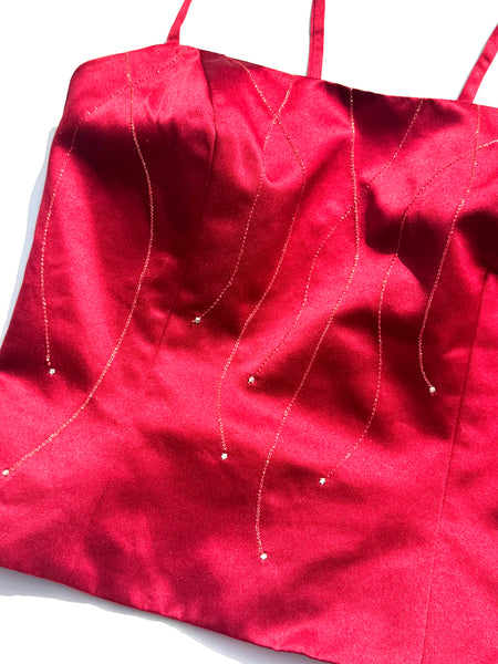 90s Red Satin Tank