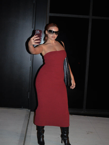 Red Fuzzy y2k Style ‘Pet Me’ Yitty Maxi Dress