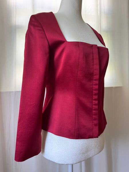 Red Satin Vintage Top
