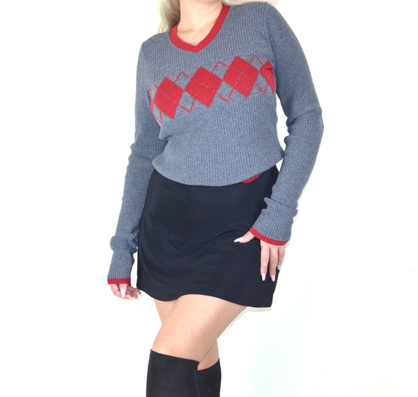 90s Argyle Holiday Sweater