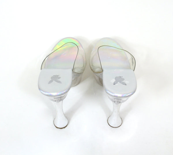 Clear & Holographic Rare Playboy High Heel Platform Shoes