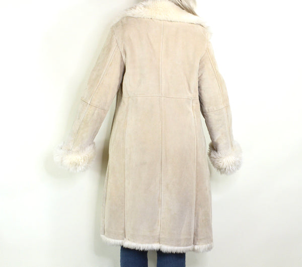 Suede Leather 90s does 70s Penny Lane Style Coat