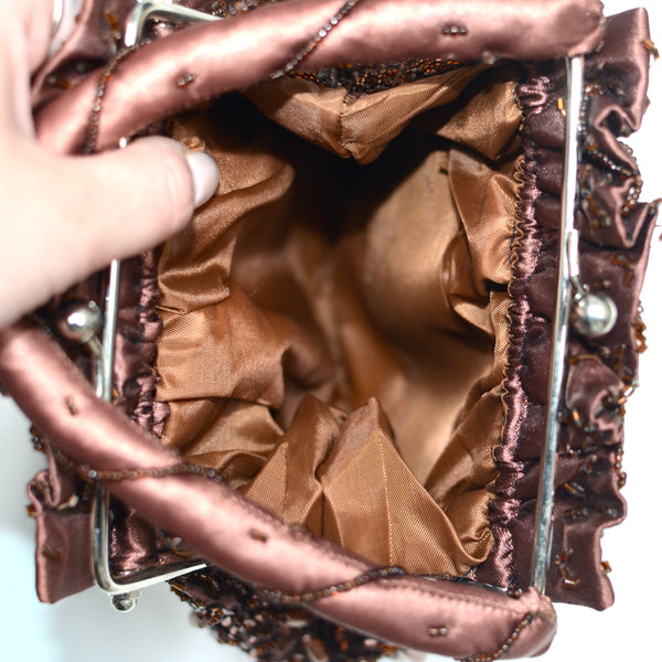 Brown Beaded Vintage Bag