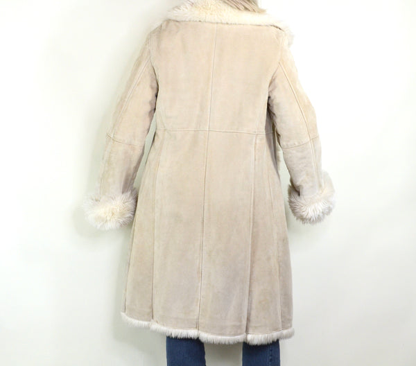 Suede Leather 90s does 70s Penny Lane Style Coat