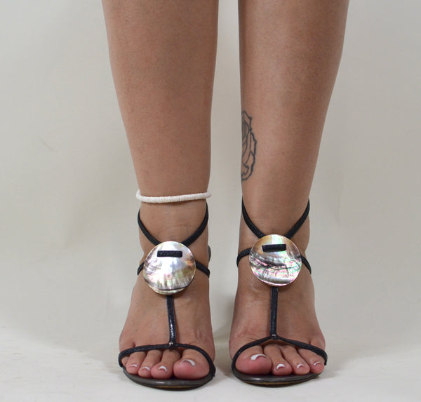 Rare Abalone Shell Vintage Sandals