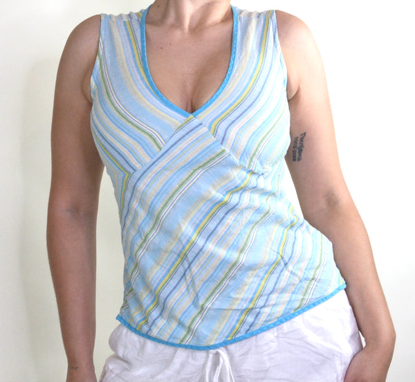 90s / Y2K Striped Wrap Top&nbsp;