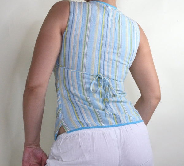 90s / Y2K Striped Wrap Top&nbsp;