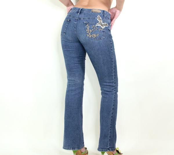 Y2K Butterfly Sequin Jeans