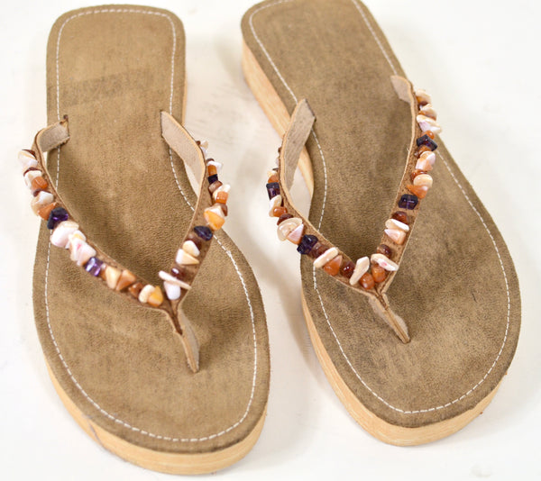 Y2K Shell Thong Sandals