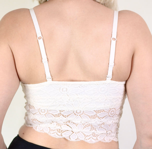 Off White Lace Stretchy Tank / Tube Top