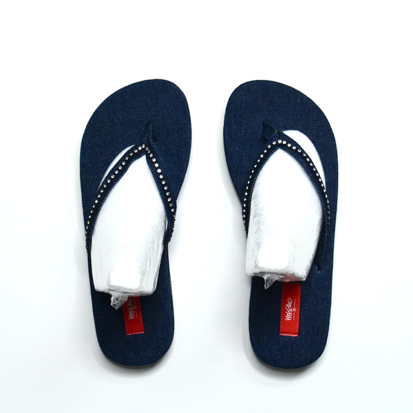 Y2K Mossimo Rhinestone Denim Platform Sandals NWT