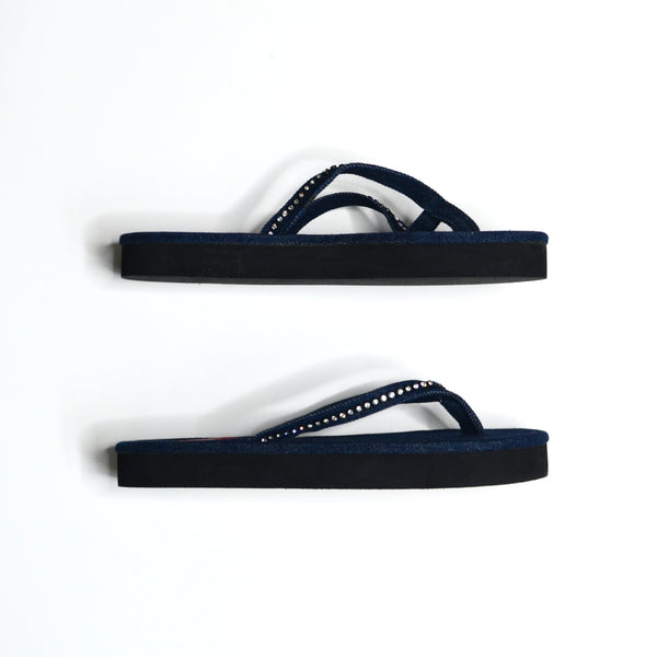 Y2K Mossimo Rhinestone Denim Platform Sandals NWT