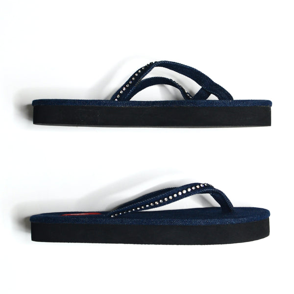Y2K Mossimo Rhinestone Denim Platform Sandals NWT