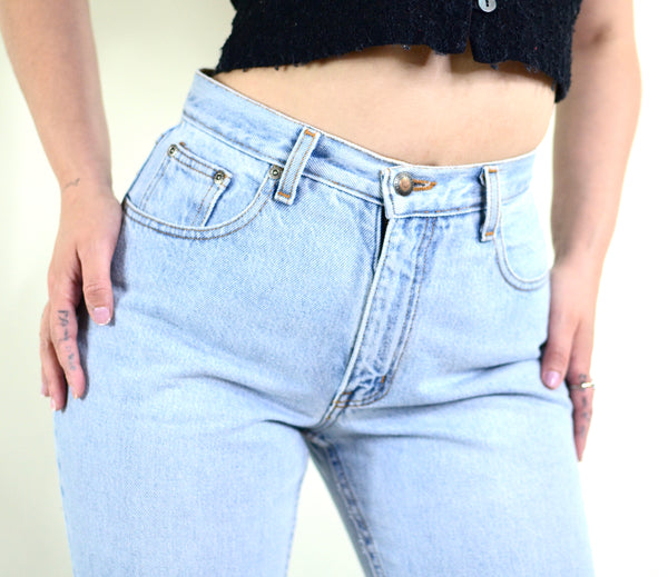 90s Style Vintage Crossroads High Waisted Blue Jeans