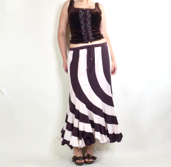 The Vintage Brown & White Swirl Skirt