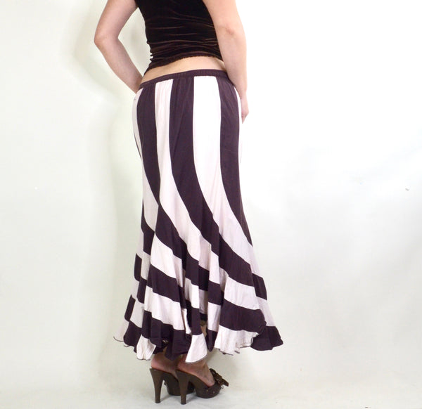 The Vintage Brown & White Swirl Skirt