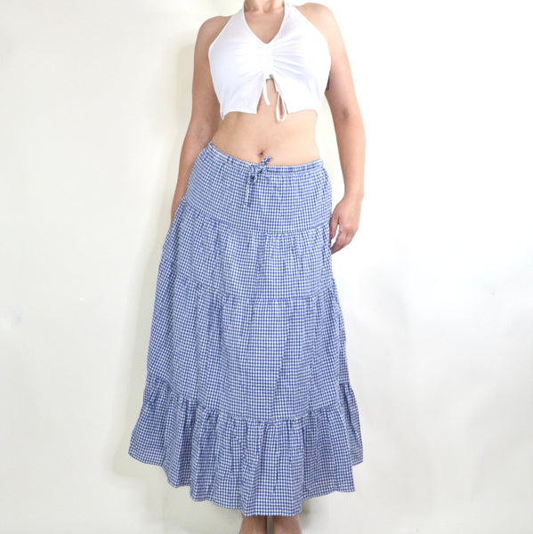 Vintage Style Gingham Print Skirt&nbsp;