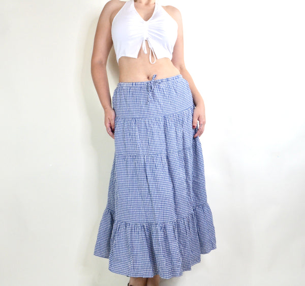 Vintage Style Gingham Print Skirt&nbsp;